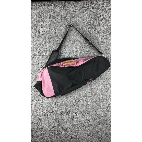 Vintage Hello Kitty Tennis Bag 02 Rare Sanrio 76-02 Shoulder Strap Pink Black - Picture 3 of 6